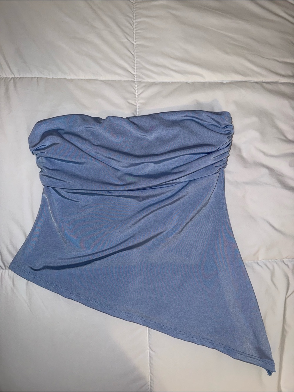 Strapless Blue Top